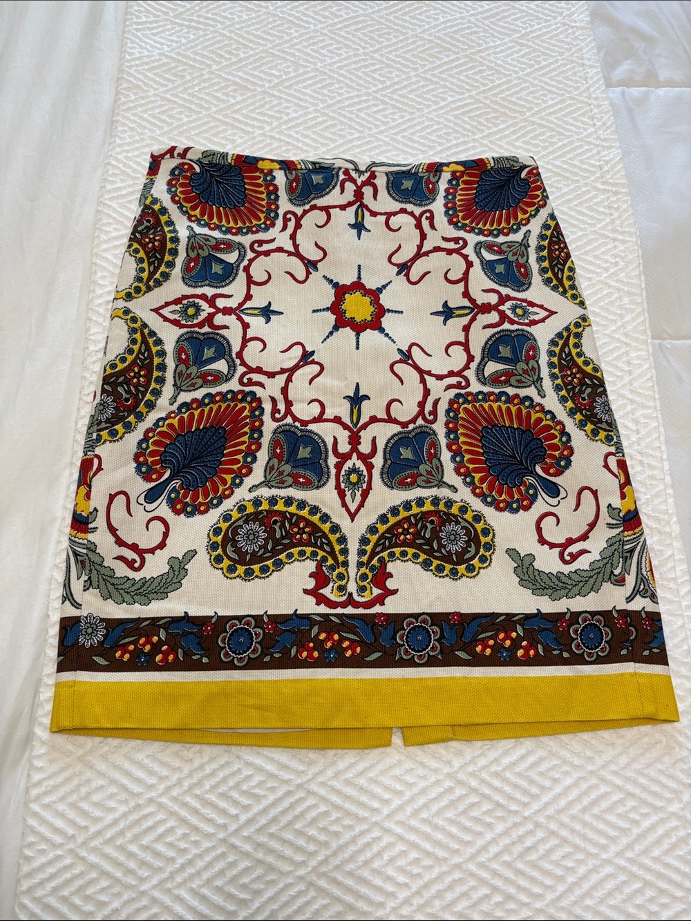 Tommy Hilfiger White Paisley Floral Lined Pencil Skirt